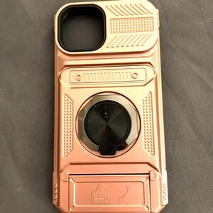 iPhone 14 Wallet Case with Ring Holder – Rose Gold – Holds 3 Cards
